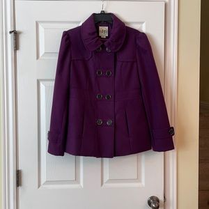 Hydraulic Purple Pea Coat with Pockets